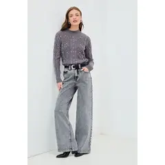 IO - Jeans Recto Liso Gris