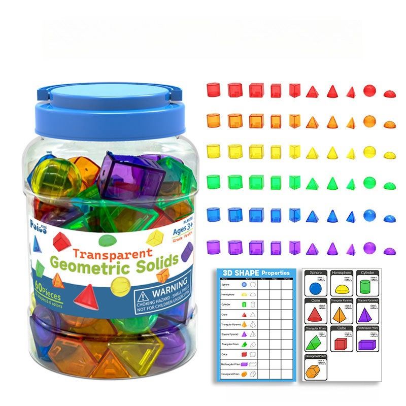 TIOZONEY - 60 piezas de formas 3D para enseñanza