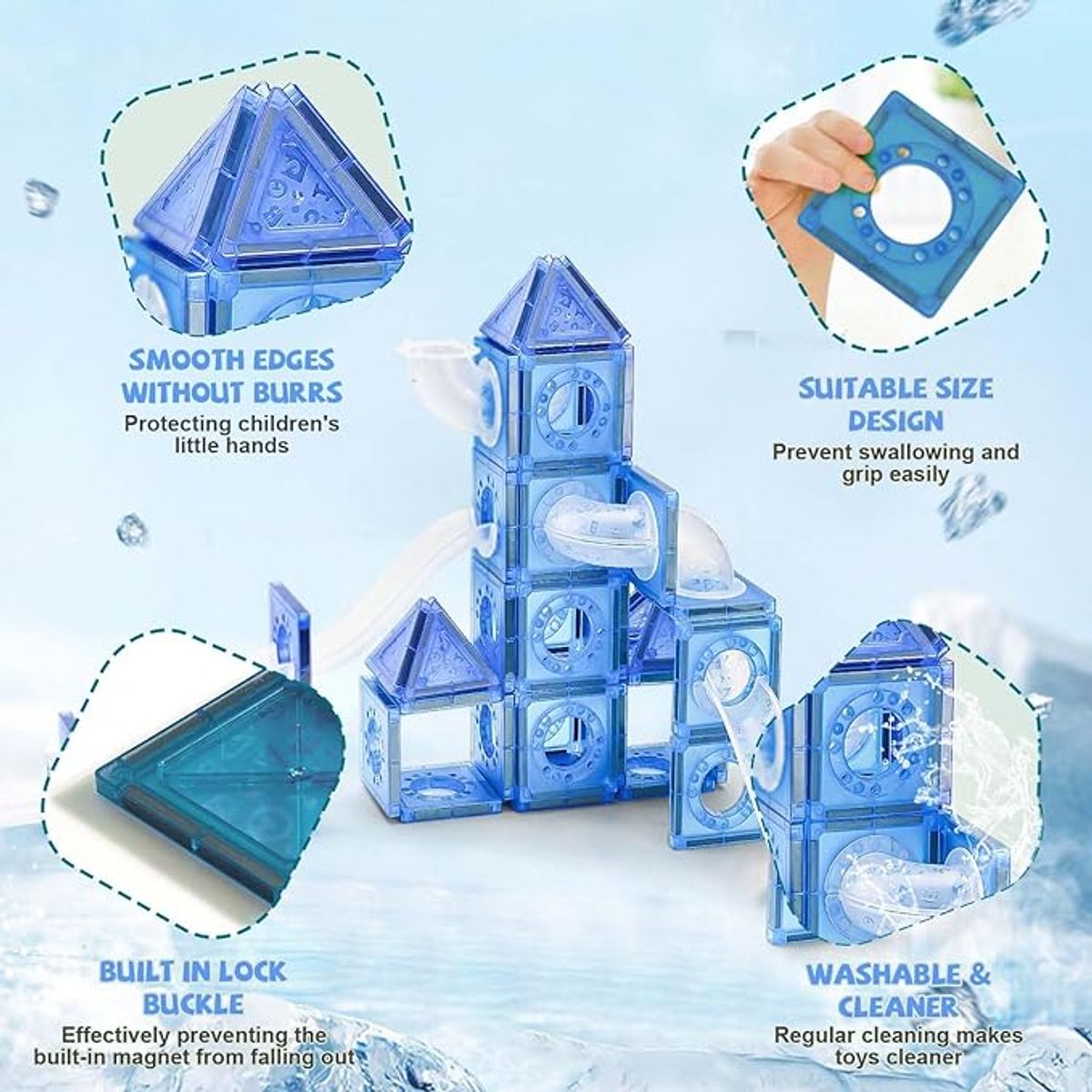 TIOZONEY - 65pcs Juego de bloques magnéticos