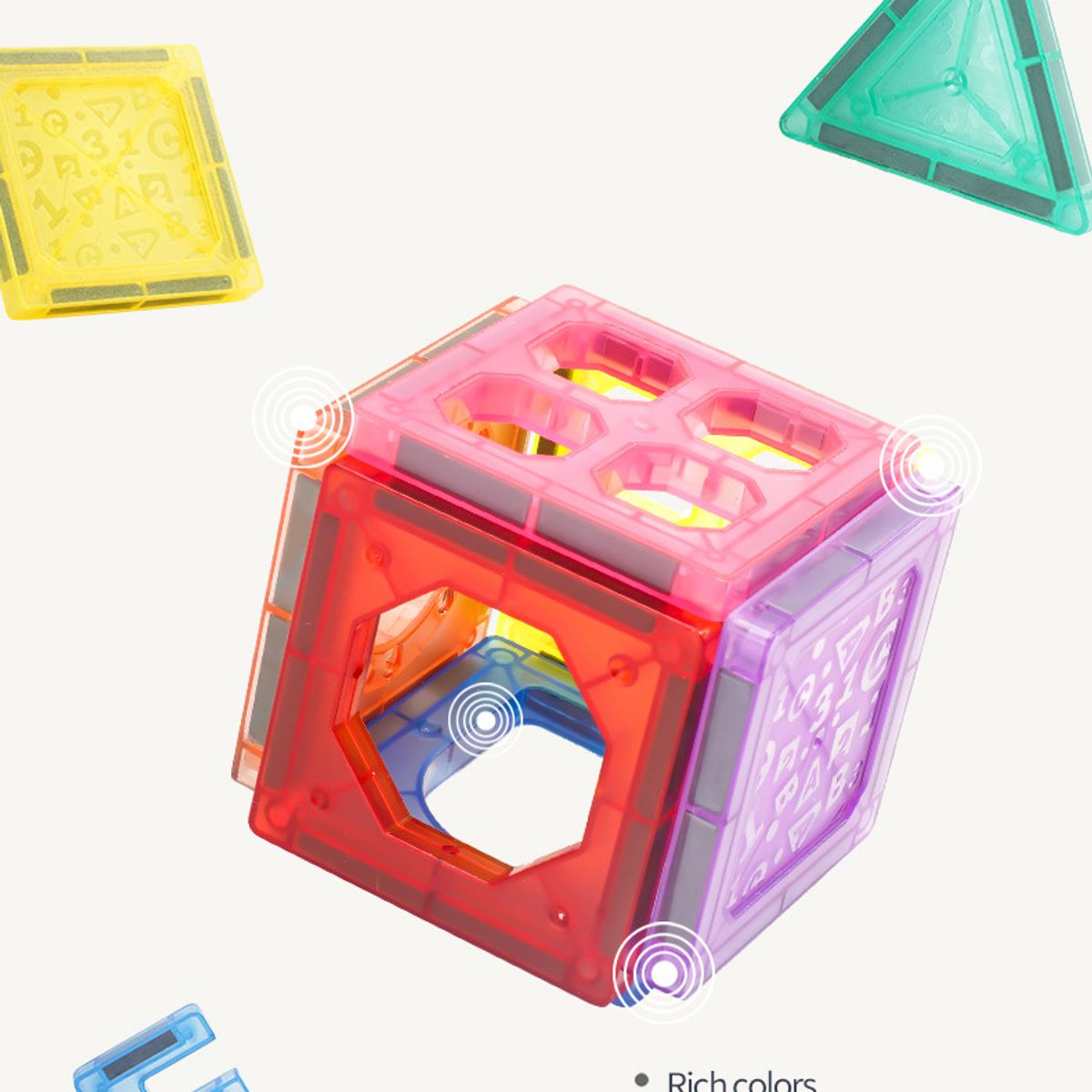 TIOZONEY - 105pcs Juego de bloques magnéticos