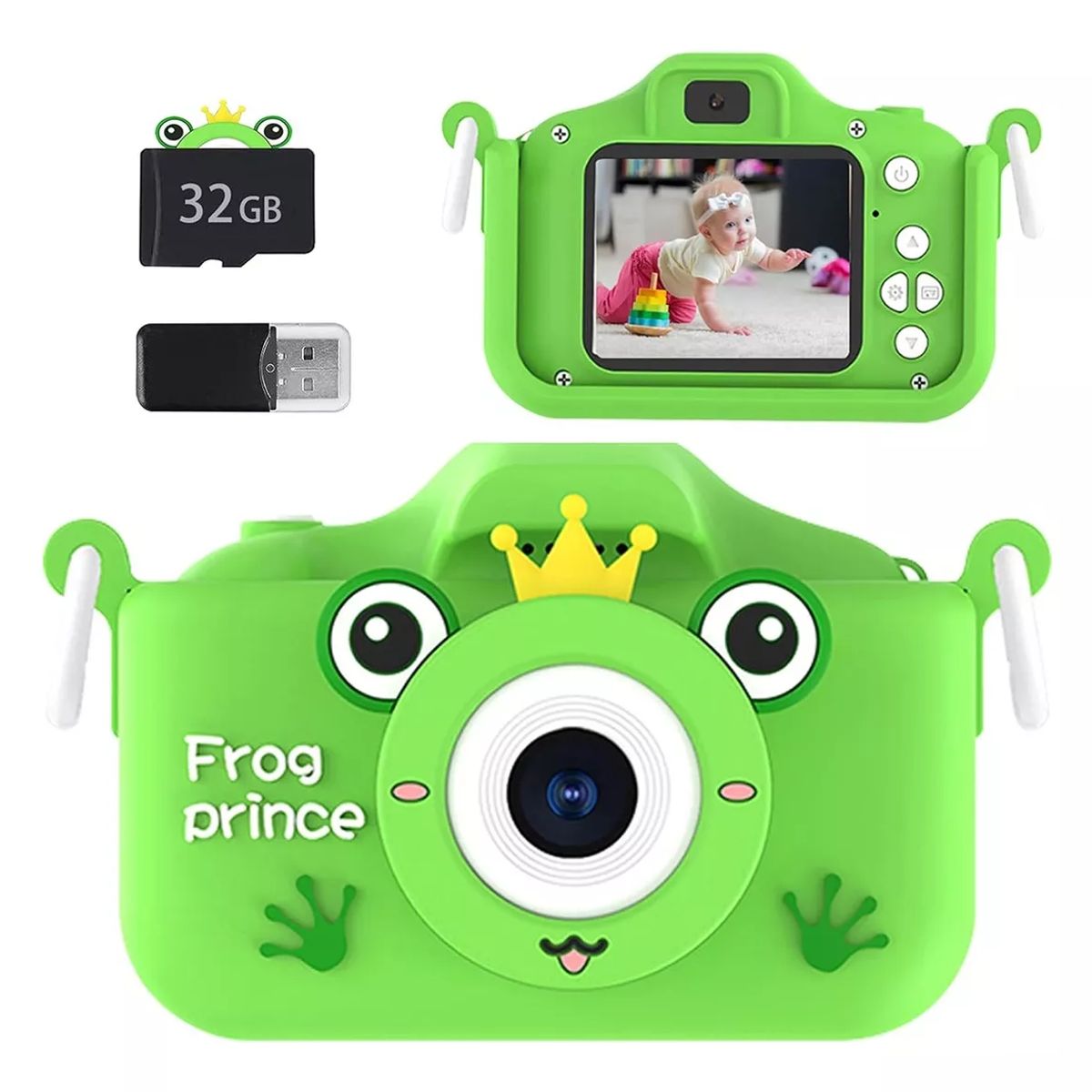 TIOZONEY - Cámara Digital Hd Para Niños Juguete Foto Video Con 32gb Sd