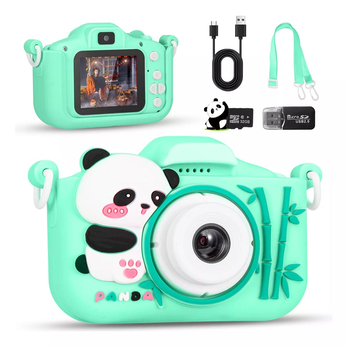 TIOZONEY - Cámara Digital Hd Para Niños Juguete Foto Video Con 32gb Sd