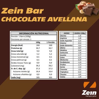 Imagen 2 del producto BOX DE 12 BARRAS DE PROTEINA BAR CHOCOLATE AVELLANA 100GR -