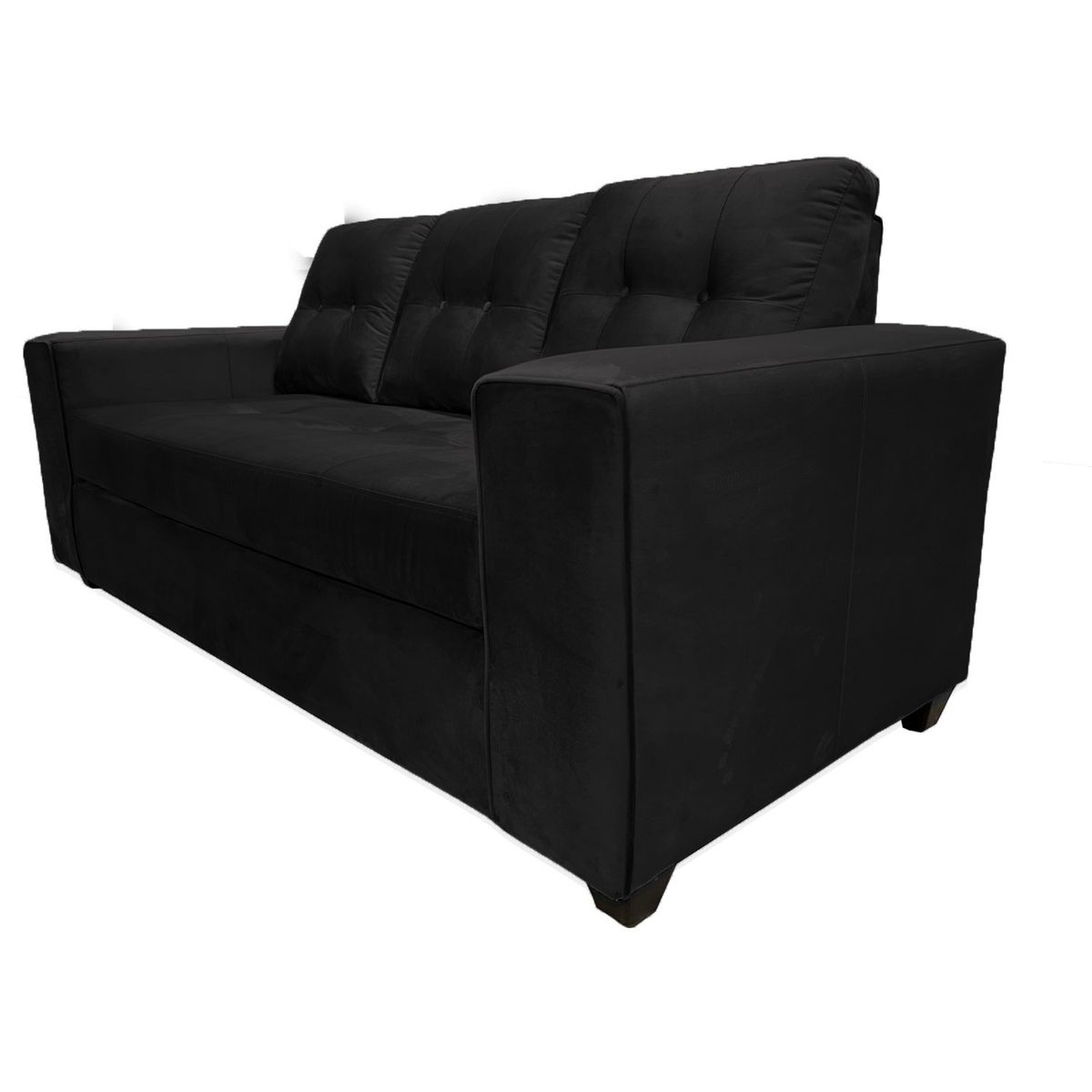GENERICO - Sofá 3 cuerpos Martina Felpa Negro