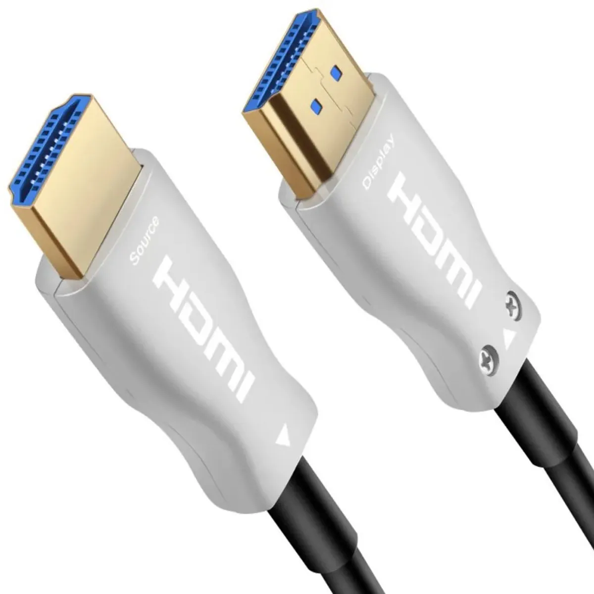 GENERICO - CABLE HDMI 2.0 4K 30 MTS. M/M, FIBRA OPTICA, CONEC. BAÑO ORO.