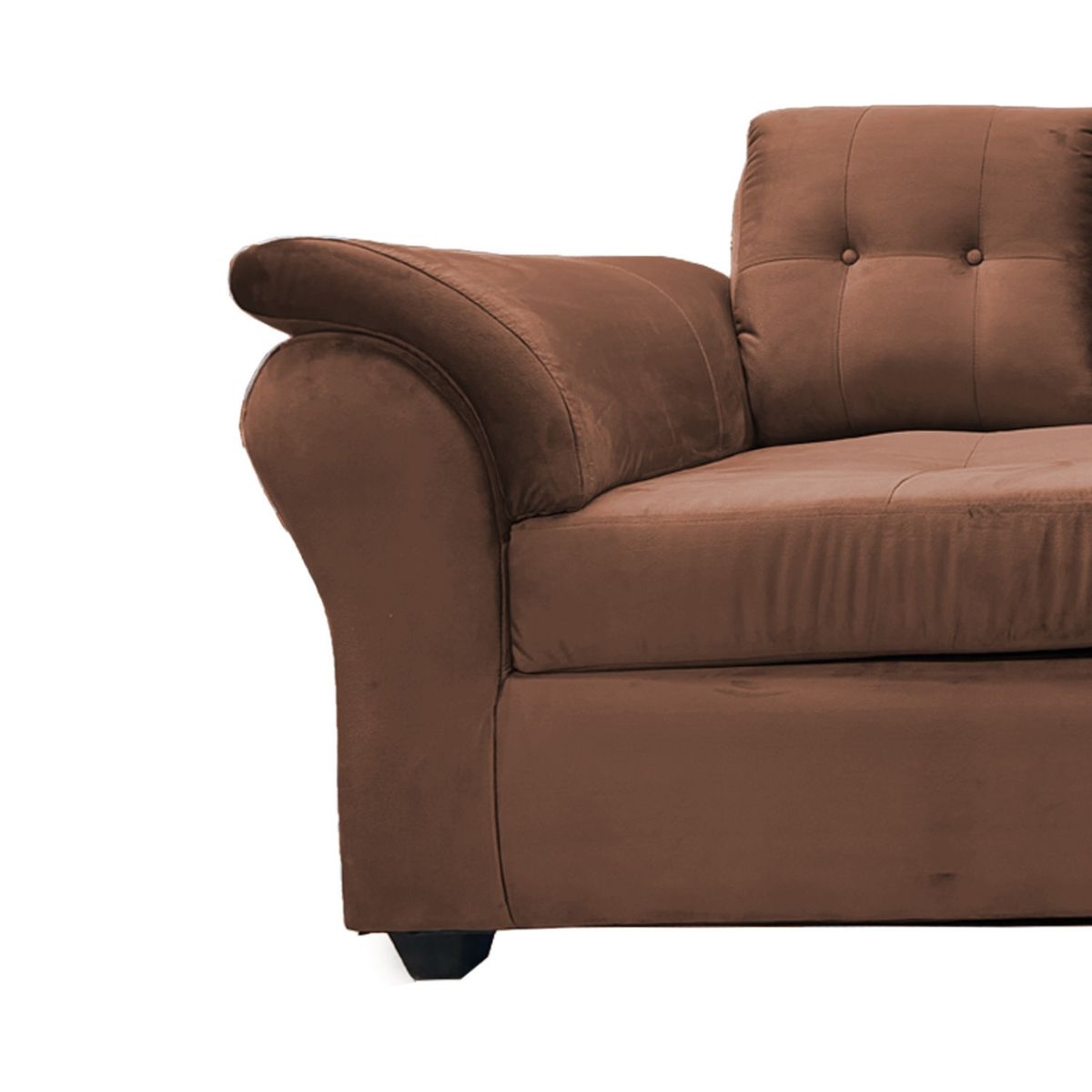 GENERICO - Sofá 3 cuerpos Sira Felpa Café