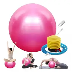 GENERICO - Pelota Balón 85cm Pilates Yoga más Inflador - Color Rosa