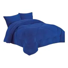 GENERICO - Cobertor Cubrecamas 2 Plazas Chiporro Liso Azul
