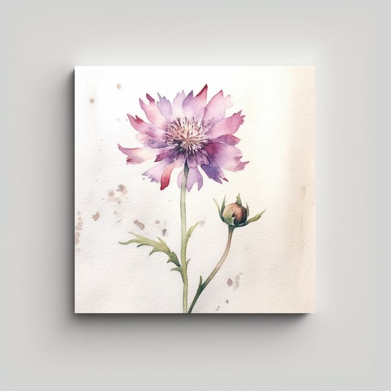 GENERICO - Lienzo Acuarela De Flor Silvestre Concepto 90x90 Cm