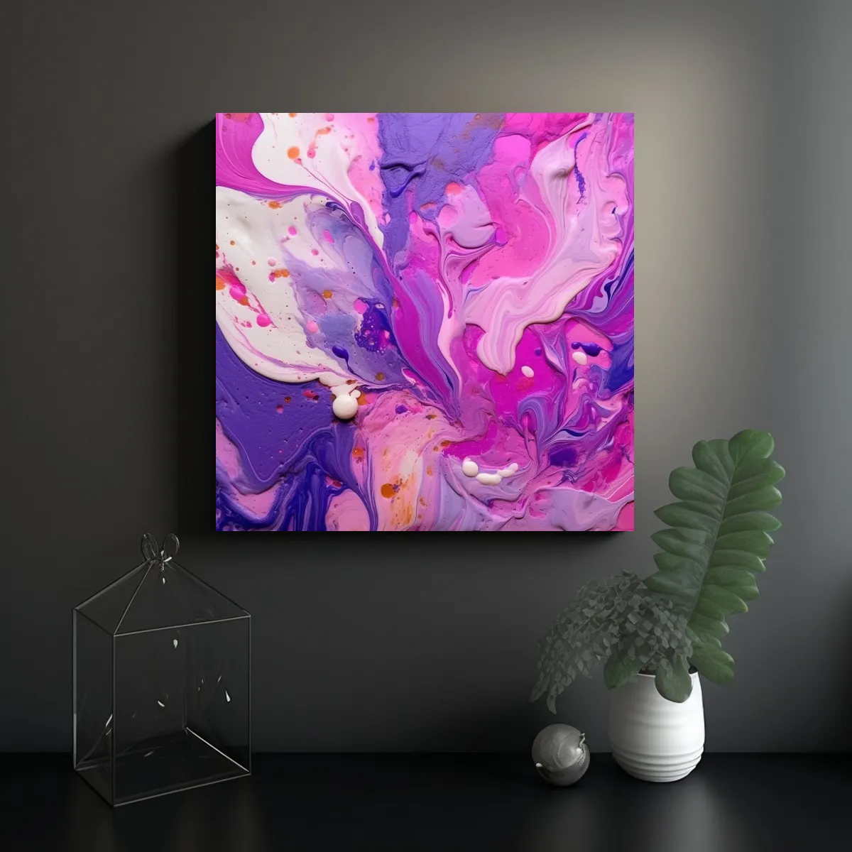 GENERICO - Pinturas Decorativas En Mezcla De Colores Rosa Y 70x70 Cm