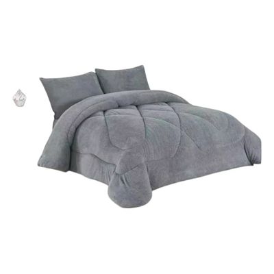 Imagen 2 del producto Cobertor Cubrecamas 2 Plazas Chiporro Liso Gris