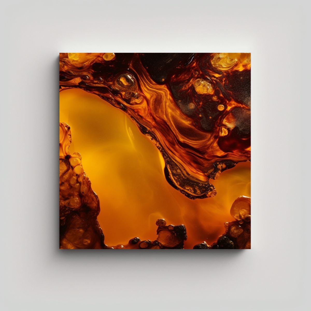 GENERICO - Cuadro Acuarela Contraste Amarillo Naranja Sobre 80x80 Cm