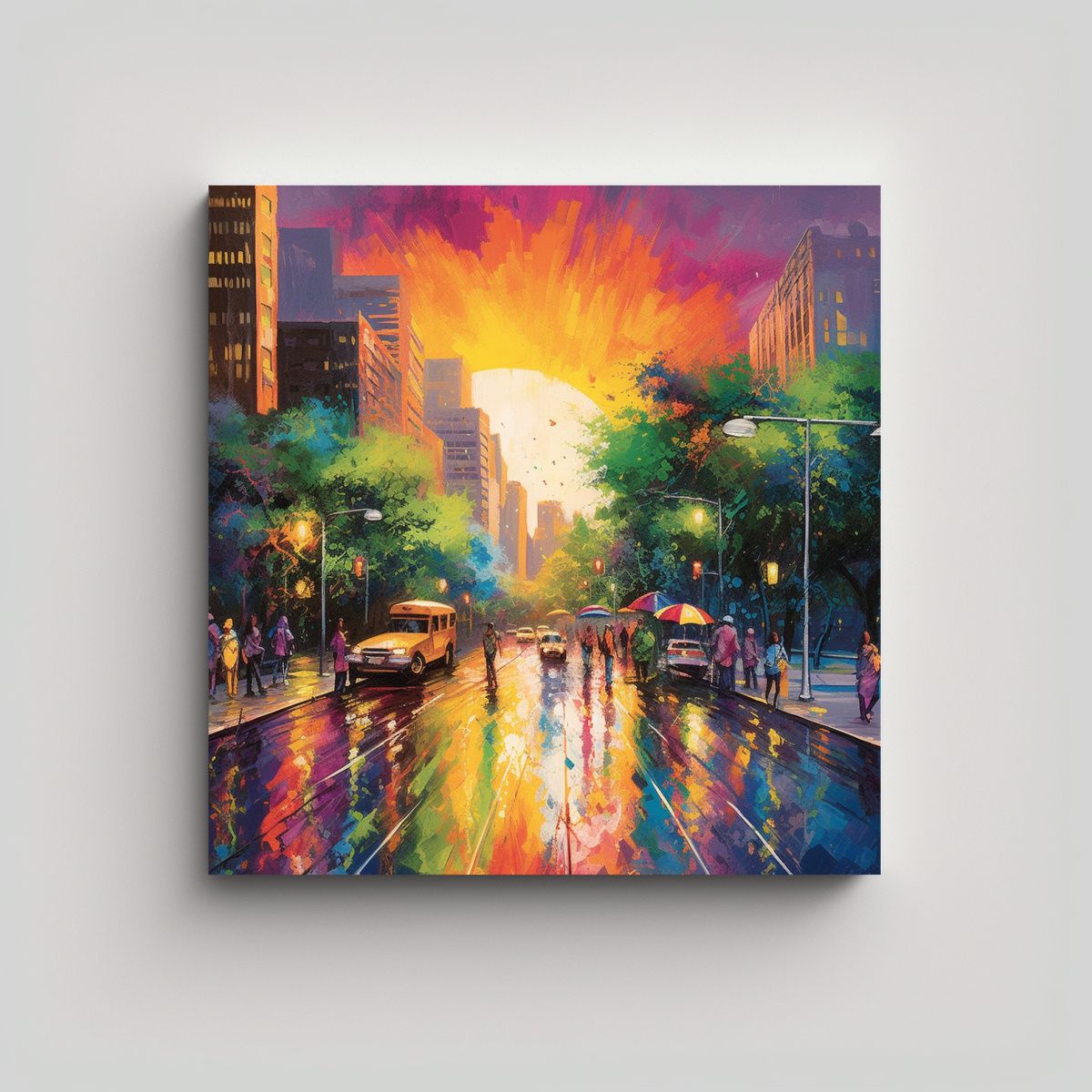 GENERICO - Pintura Abstracta Económica Que Representa 90x90 Cm