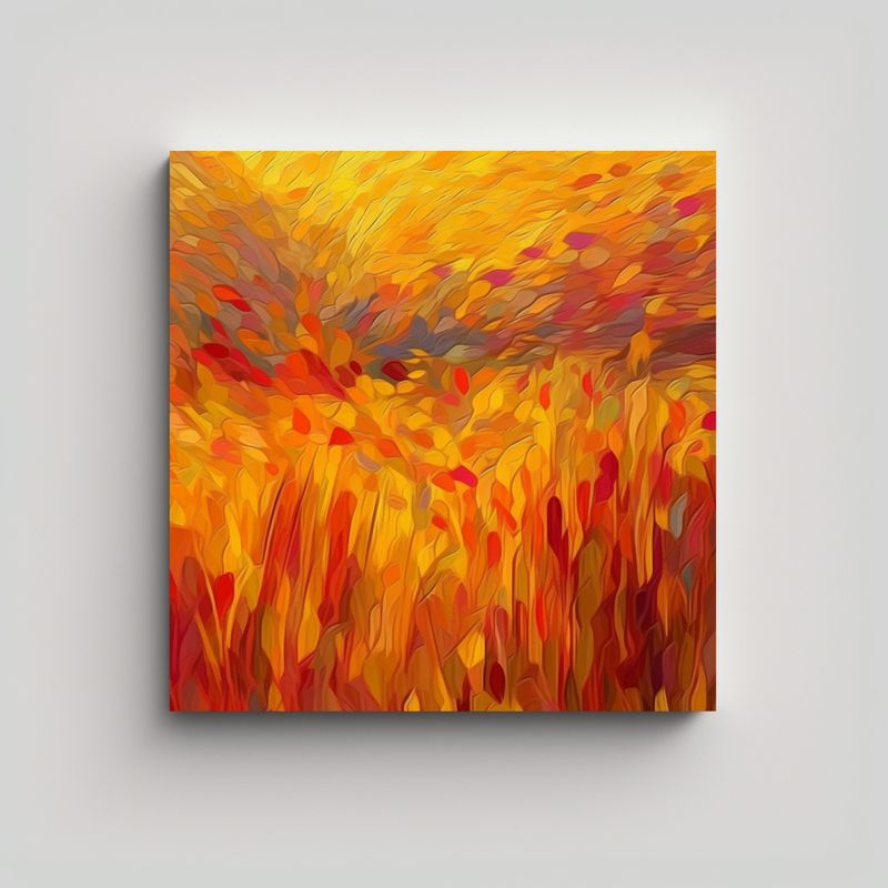 GENERICO - Pinturas Abstractas Dormitorio Cosecha Naranja 70x70 Cm