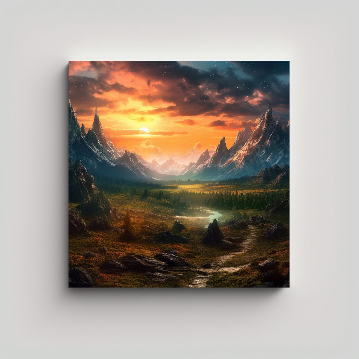 GENERICO - Pinturas De Paisajes Abstractos En HD Para 80x80 Cm