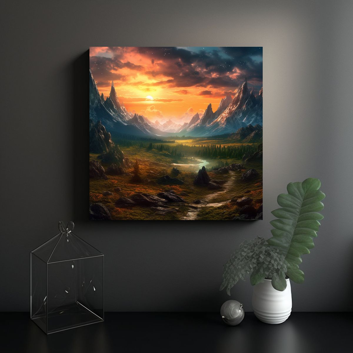 GENERICO - Pinturas De Paisajes Abstractos En HD Para 80x80 Cm