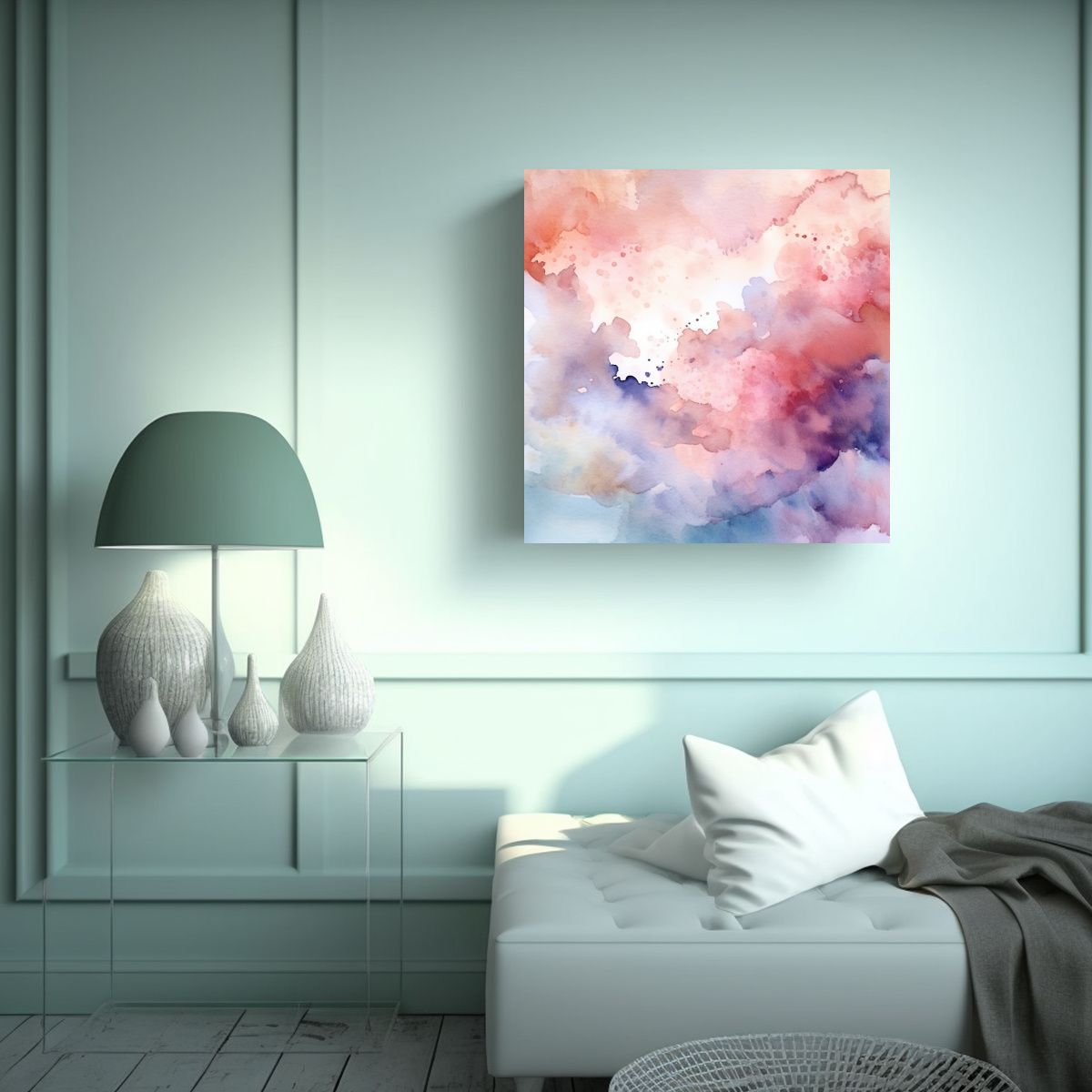 GENERICO - Pintura De Lienzo Con Efecto De Fondo Acuarela 70x70 Cm