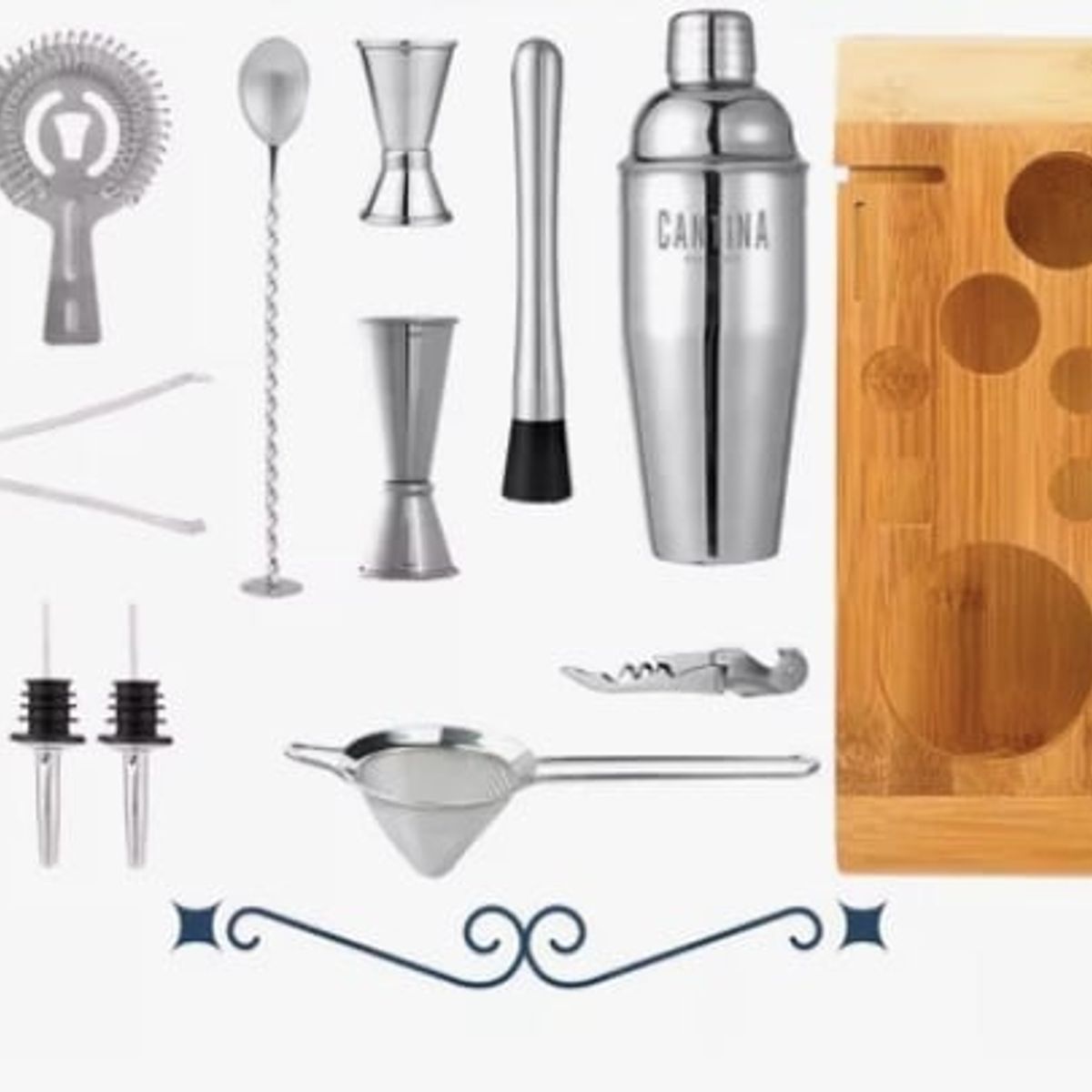 GENERICO - Juego Coctelera Set Utensilios