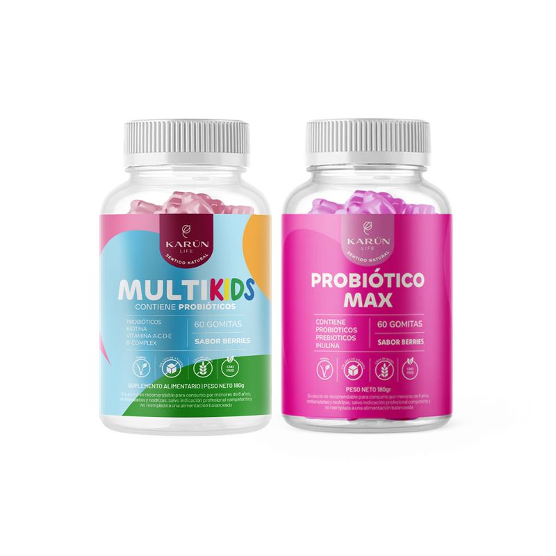 KARUNLIFE - Pack Gomitas MultiKids y Probiotico Max Karun Life