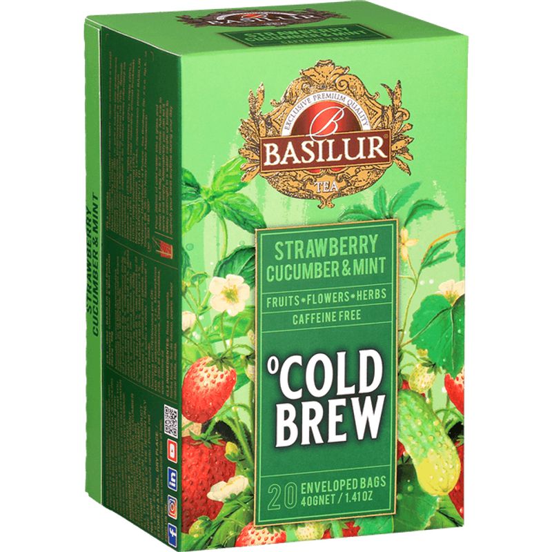 BASILUR - Infusiones frias Cold Brew   Frutillas Pepino & Menta