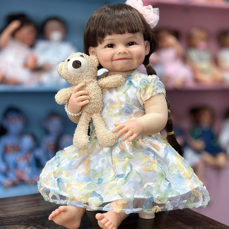 TIOZONEY - Muñeca bebe reborn vinilo de silicona juguetes para 55cm