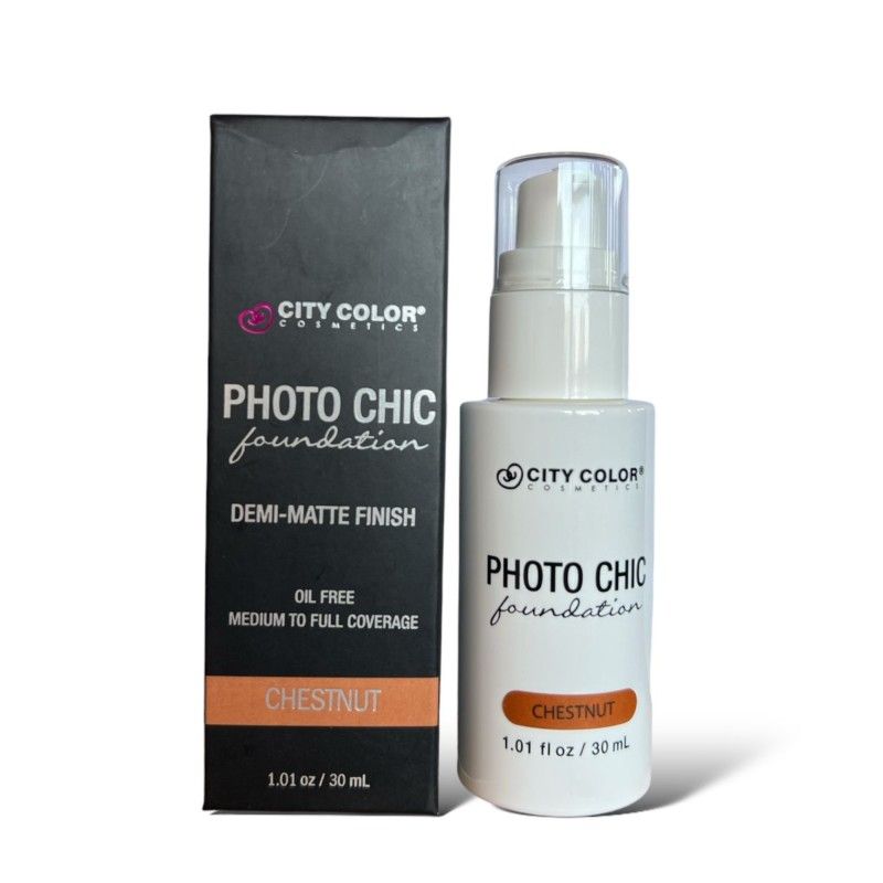CITY COLOR - Base Liquida City Color  Media a Full cobertura - Chestnut