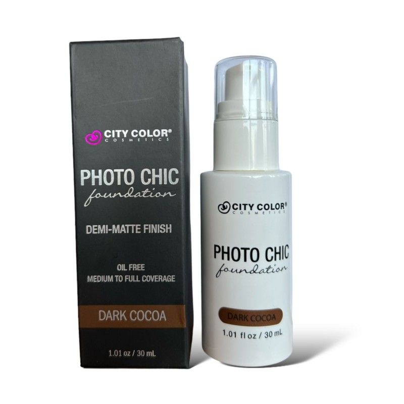 CITY COLOR - Base Liquida City Color Media a Full cobertura - Dark Cocoa