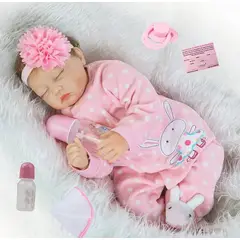 TIOZONEY - Muñeca bebe reborn vinilo de silicona juguetes para 55cm