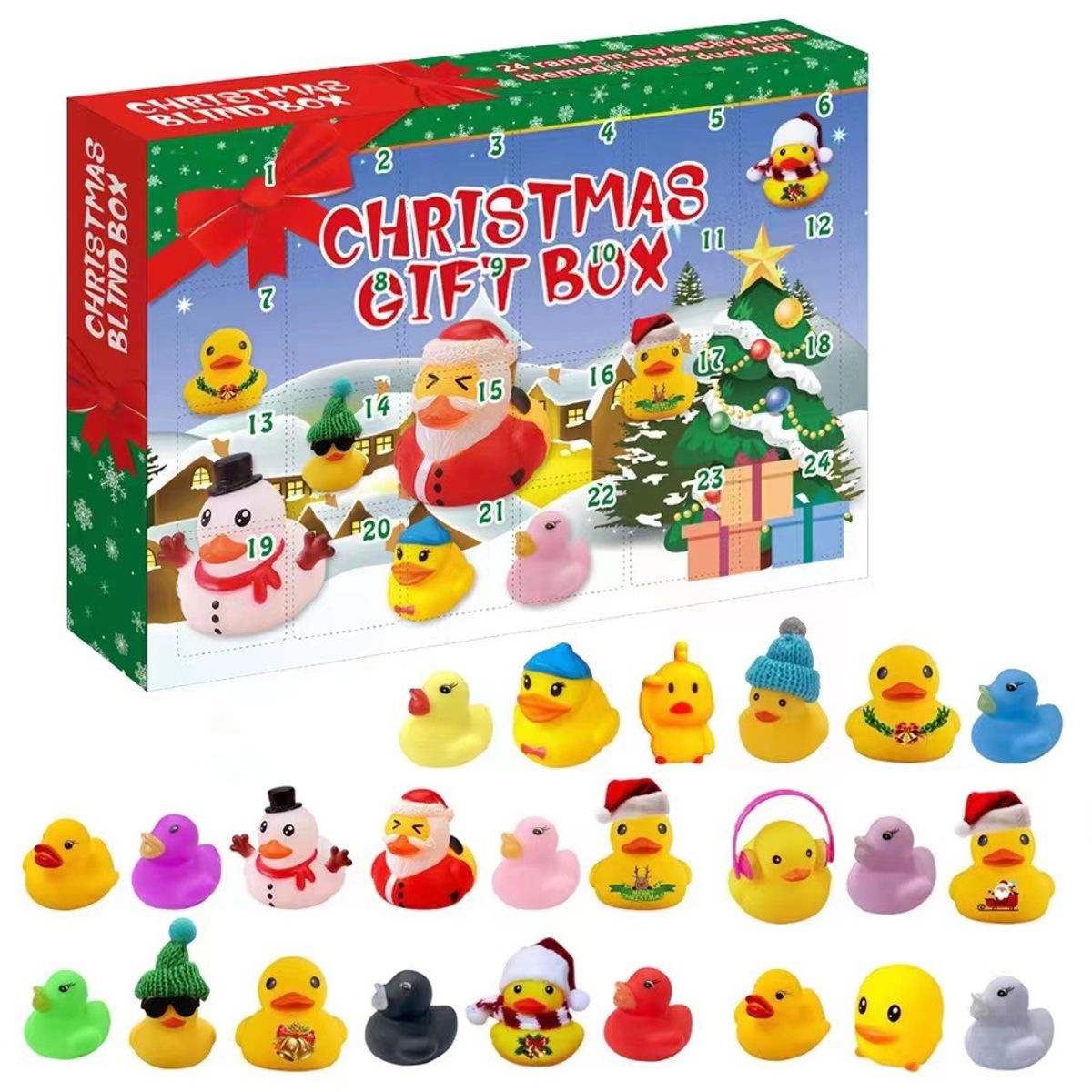 TIOZONEY - 24 patos de goma navideños