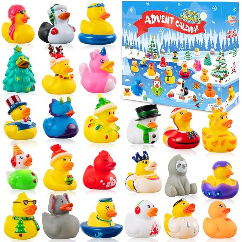 TIOZONEY - 24 patos de goma navideños