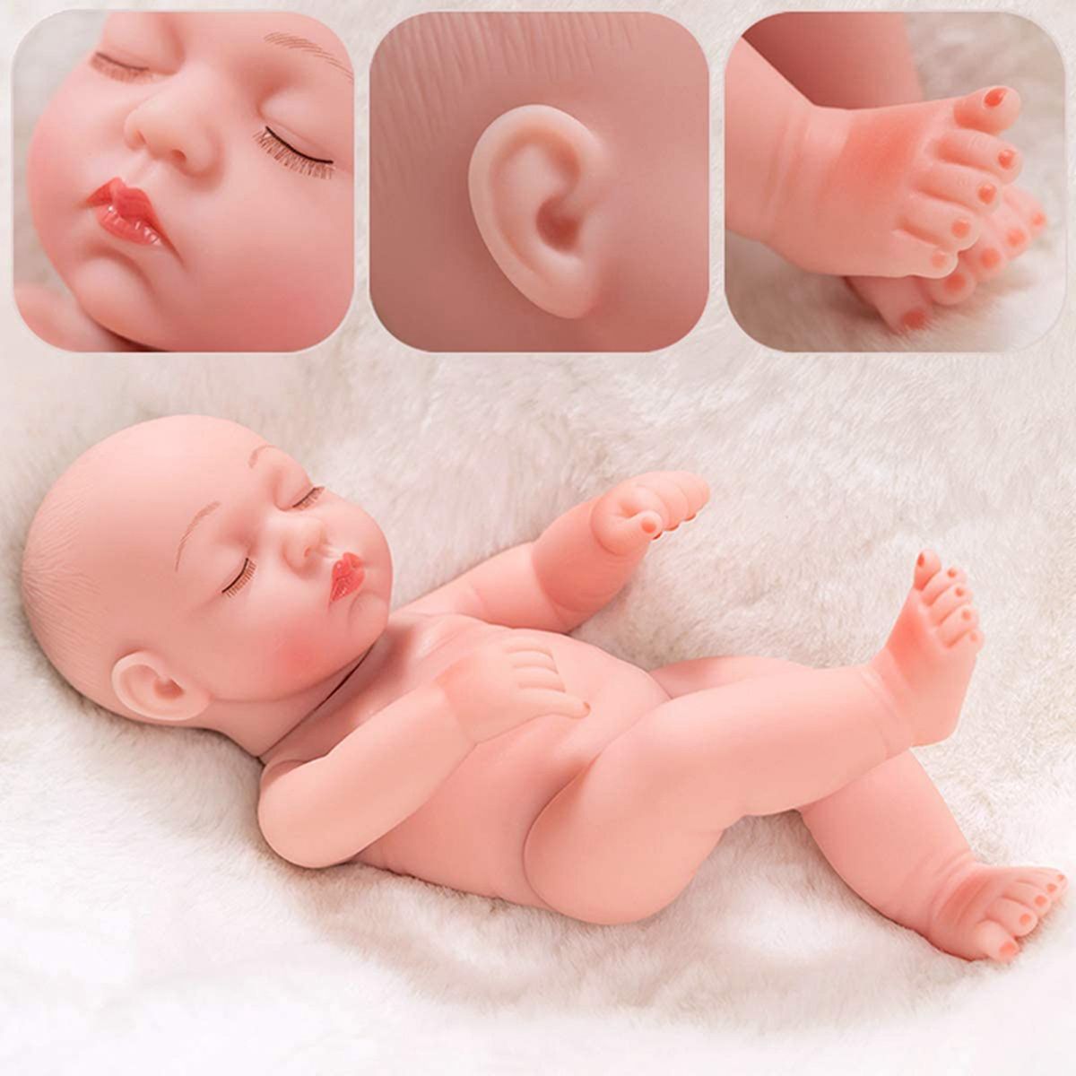 TIOZONEY - Muñeca bebe reborn vinilo de silicona juguetes para 30cm