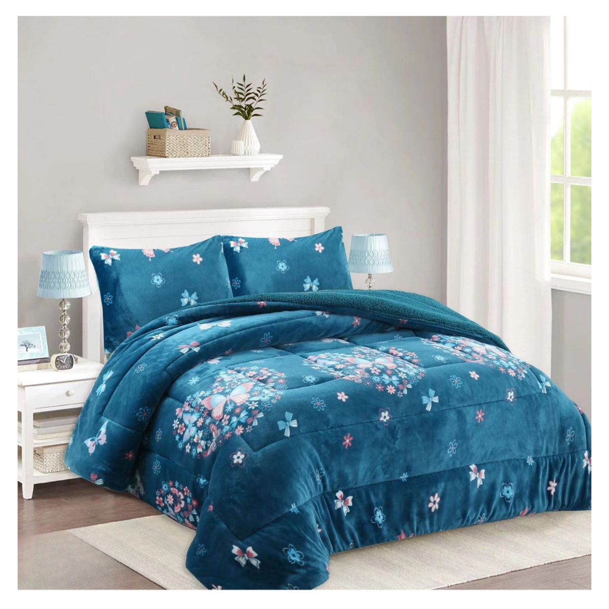 GENERICO - Cobertor Invierno Plush Con Chiporro 2 Plazas Diseños