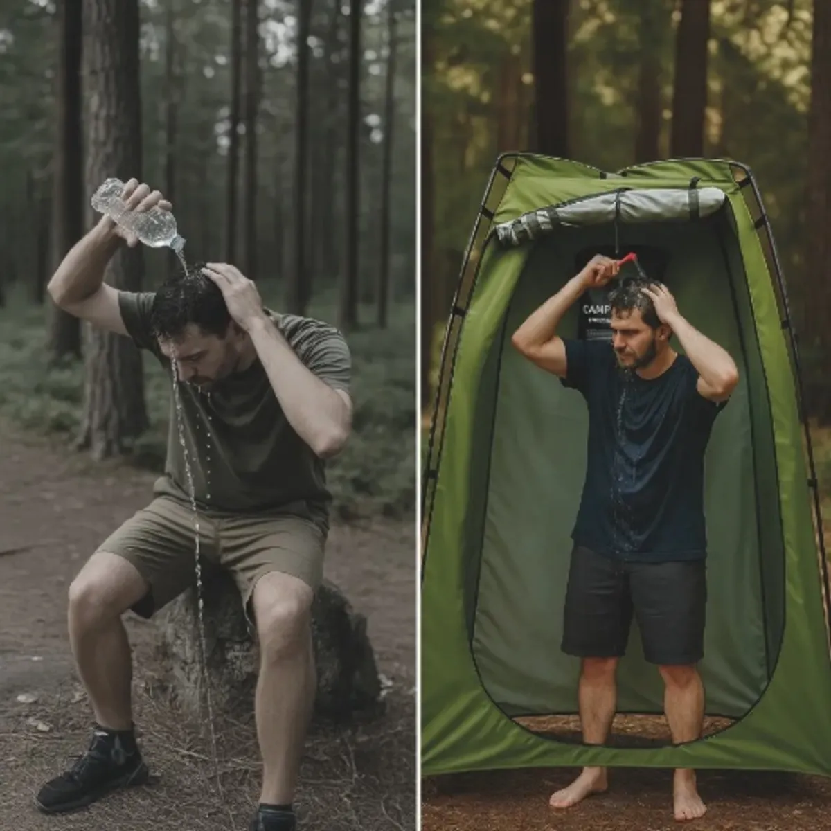 GENERICO - Carpa Baño Camping + Ducha Solar 3 en 1 Verde