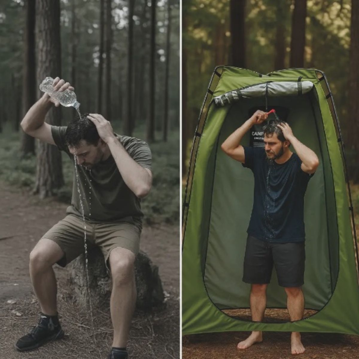 GENERICO - Carpa Baño Camping + Ducha Solar 3 en 1 Verde
