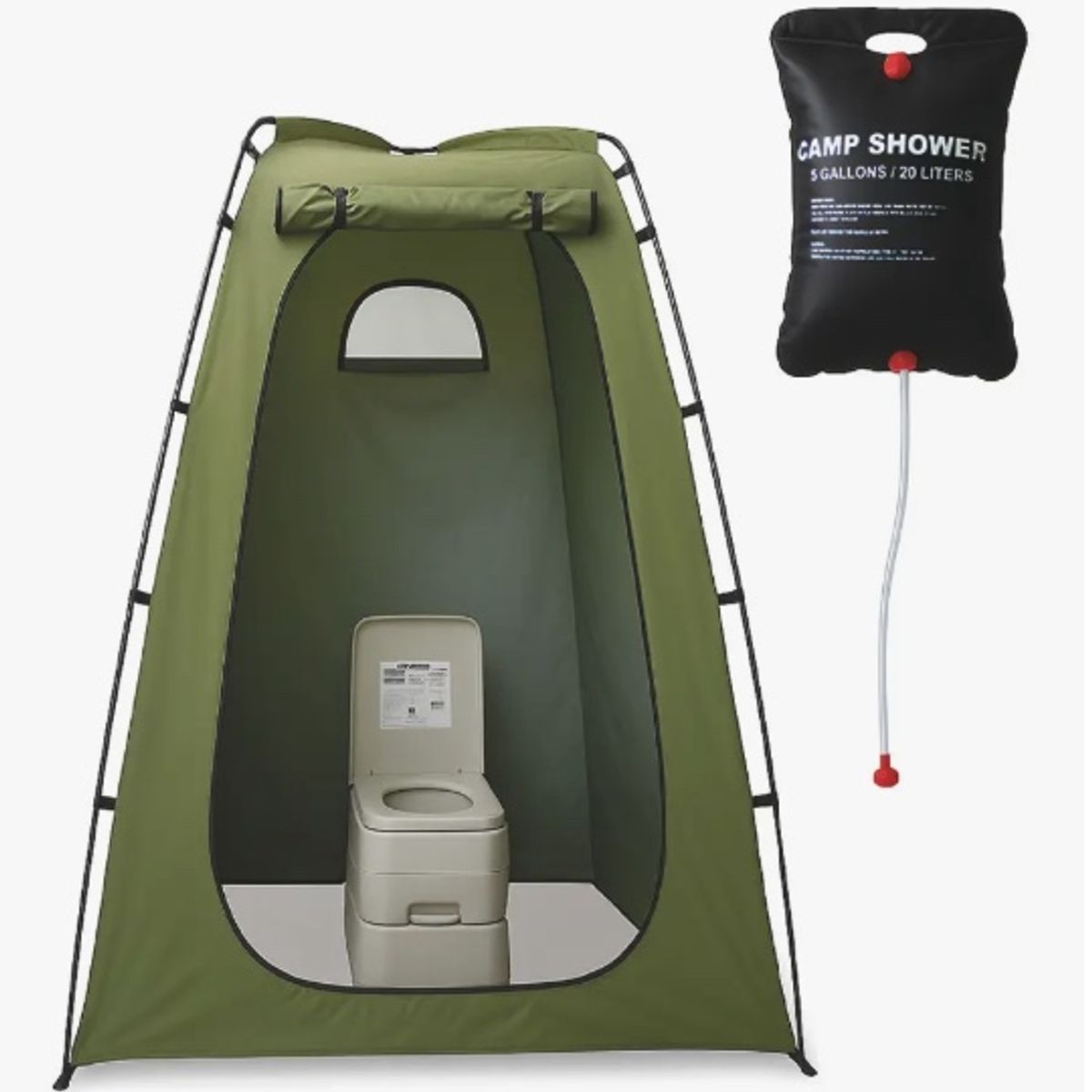GENERICO - Carpa Baño Camping + Ducha Solar 3 en 1 Verde