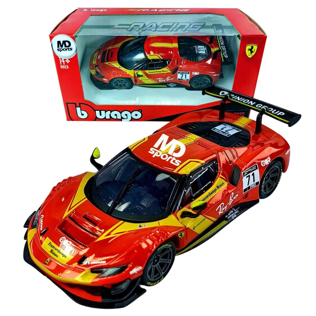 BBURAGO - Auto WEC Winner Ferrari 296 GT3 24H Nürburgring Winner #71 2023 Caja Normal 1:43