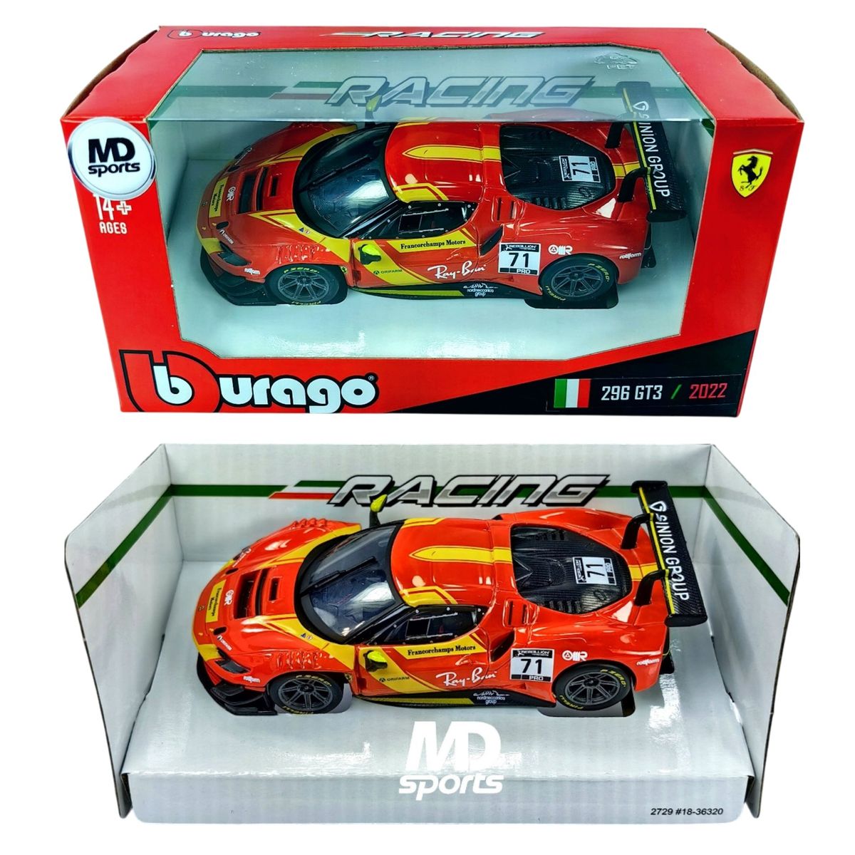 BBURAGO - Auto WEC Winner Ferrari 296 GT3 24H Nürburgring Winner #71 2023 Caja Normal 1:43