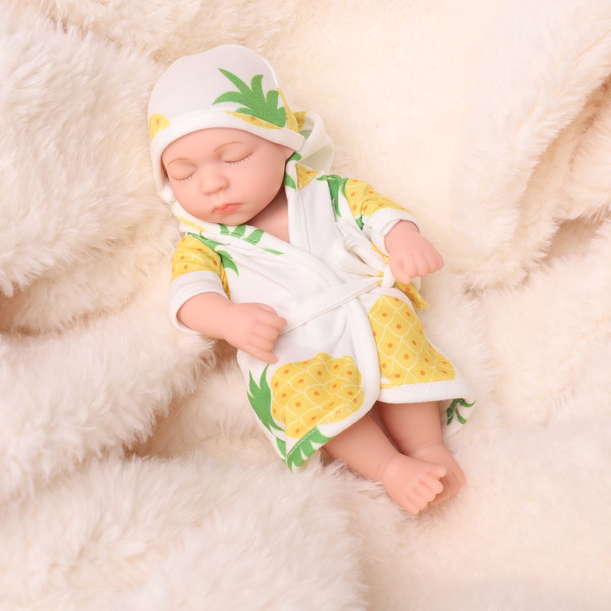 TIOZONEY - Muñeca bebe reborn vinilo de silicona juguetes para 19cm