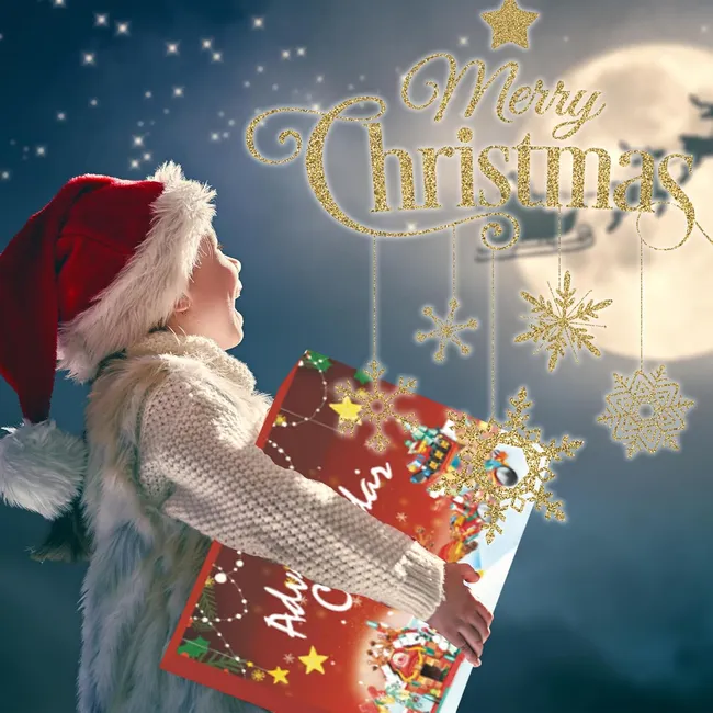 TIOZONEY - 24pcs calendarios de Adviento de cuenta regresiva de Navidad