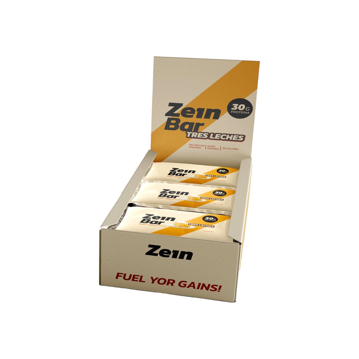 ZEIN - BOX DE 12 BARRAS DE PROTEINA ZEIN BAR TRES LECHES 100GR - ZEIN