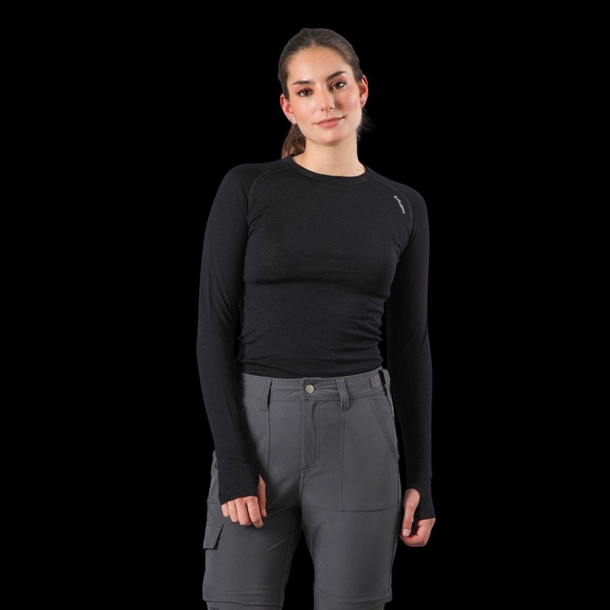 ANDESGEAR - Primera Capa Expedicion Lana Merino Mujer Negro