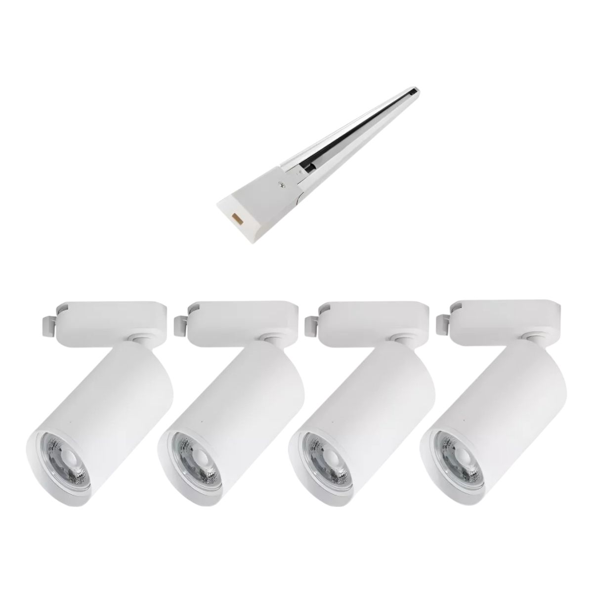 WANT - Lámpara 4 Focos Blancos Luz Cálida con Riel de 1 metro