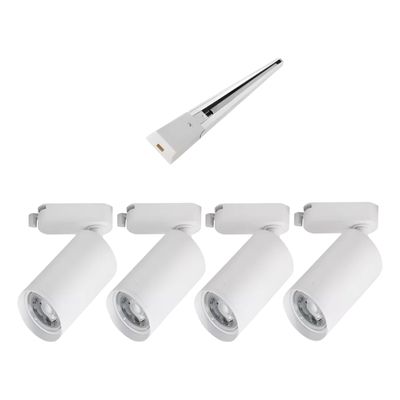 Imagen 2 del producto Lámpara 4 Focos Blancos Luz Cálida con Riel de 1 metro