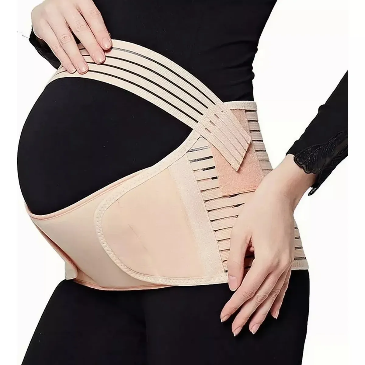 GENERICO - Faja Maternal Soporte Prenatal Embarazada Fajas 3 Etapas Beige L