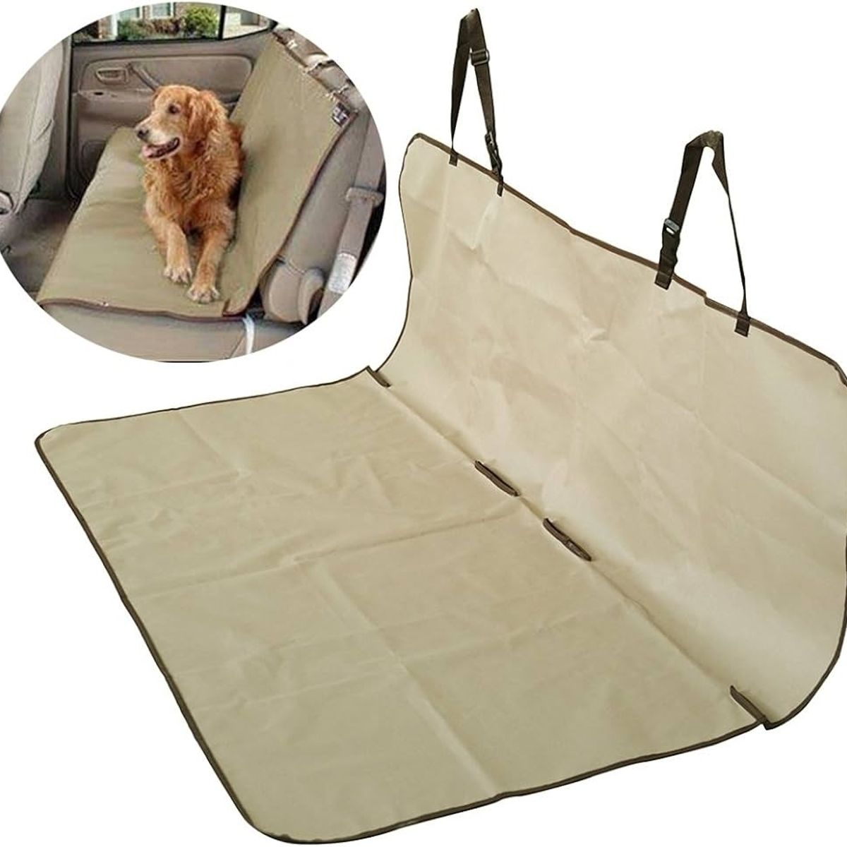 MOVI - FUNDA DOBLE CUBRE ASIENTO TRASERO DE AUTO PARA MASCOTAS