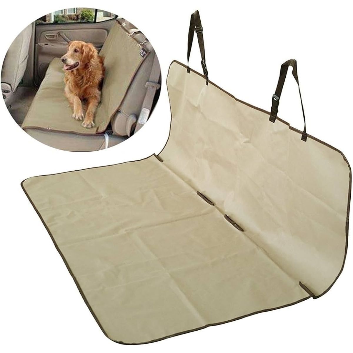 MOVI - FUNDA DOBLE CUBRE ASIENTO TRASERO DE AUTO PARA MASCOTAS