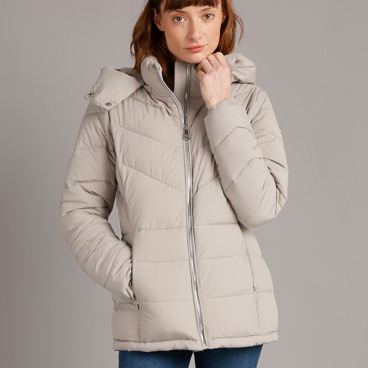 CALVIN KLEIN - Parka Strech Packable Beige Calvin Klein