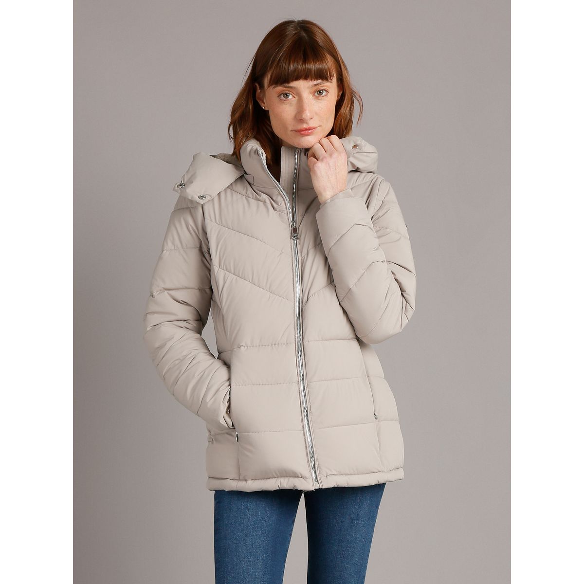 CALVIN KLEIN - Parka Strech Packable Beige Calvin Klein