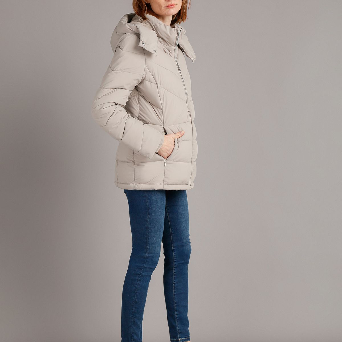 CALVIN KLEIN - Parka Strech Packable Beige Calvin Klein