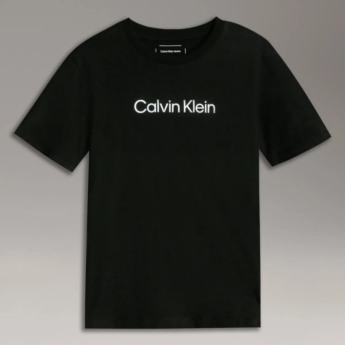 CALVIN KLEIN - Polera Niño Logo Negro Calvin Klein